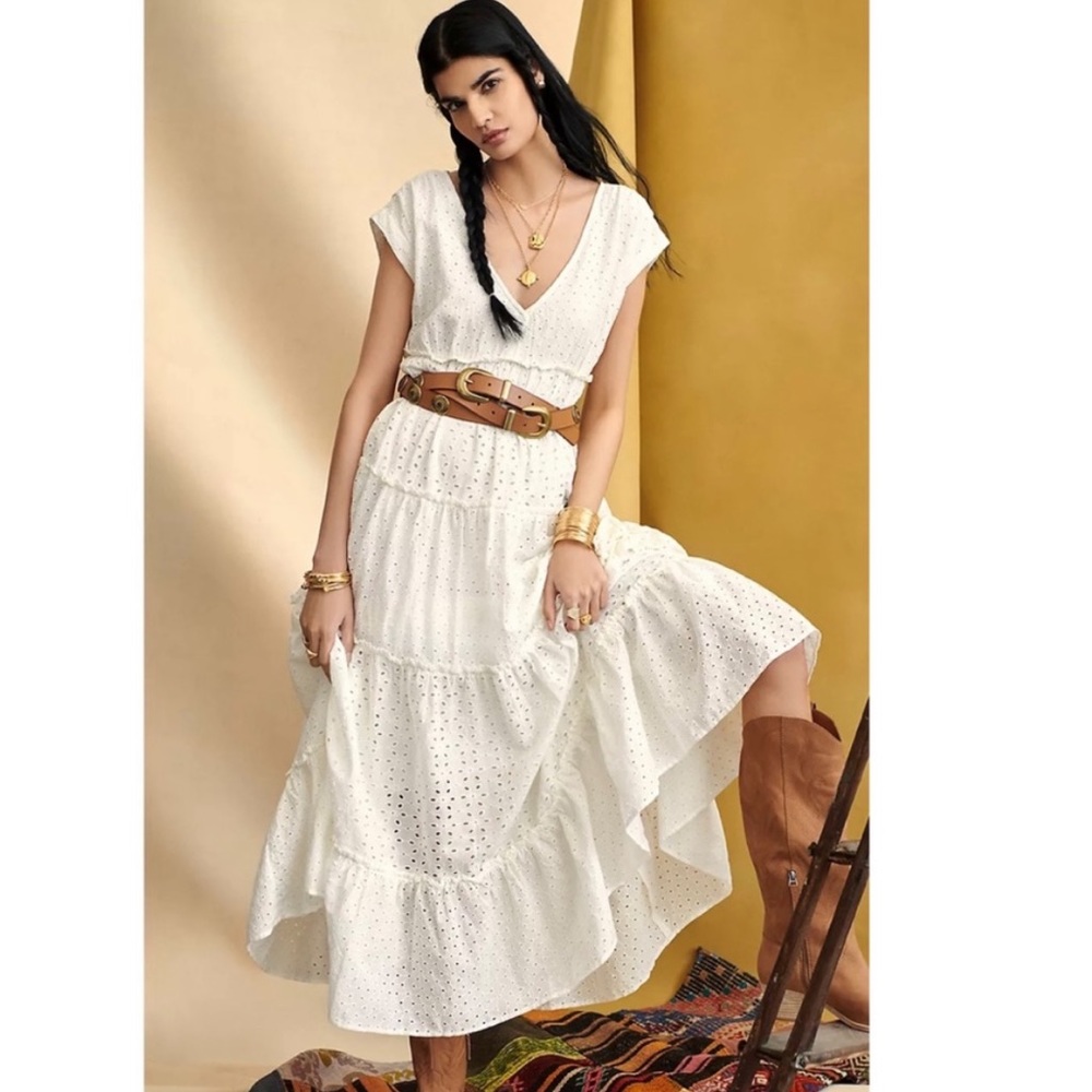 Anthropologie Eyelet Maxi Dress
